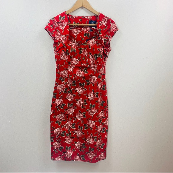 Collectif Floral Pencil Dress Pin Up Girl Look - Picture 5 of 8